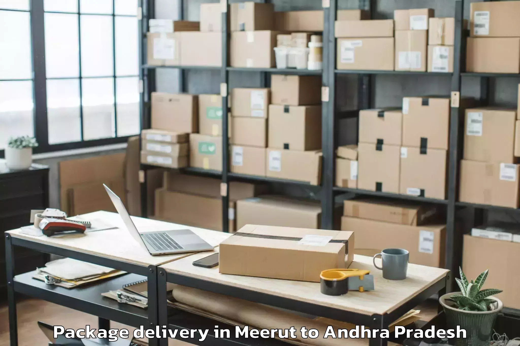 Affordable Meerut to Peda Araveedu Package Delivery